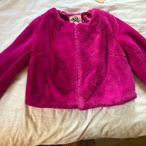 MILLY Pink faux fur coat - M